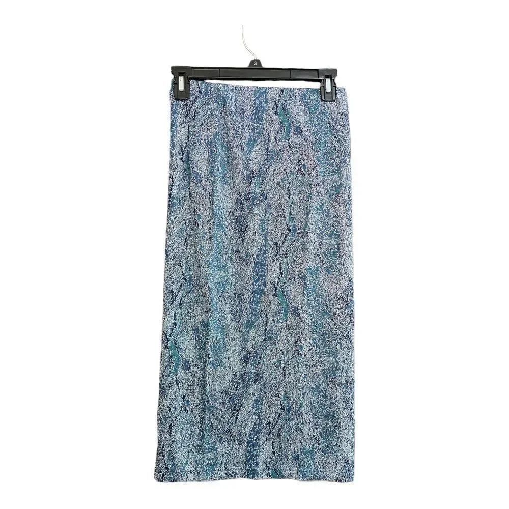 Topshop Tall NWT Metallic Pencil Midi Skirt Size 4 Blue Aqua new with tags